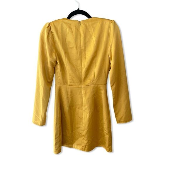 NWT More To Come Jewel Deep V Dress Marigold yellow mini Revolve XS - Picture 4 of 7